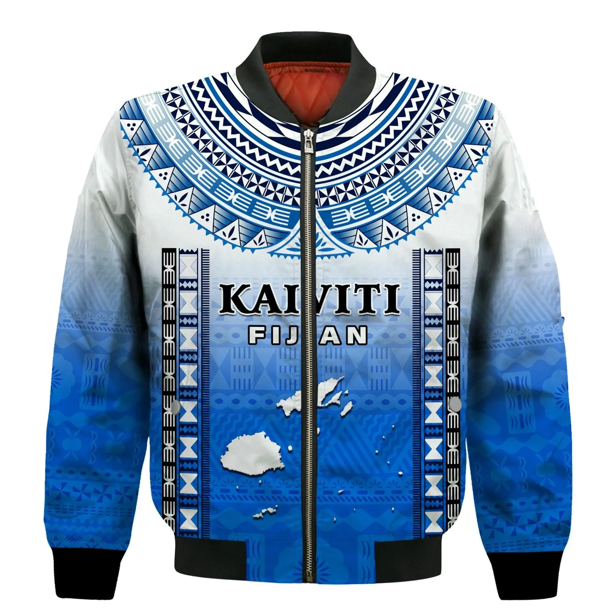 Custom Text And Number Fiji Bomber Jacket Kaiviti Fijian Special Tapa Pattern LT14