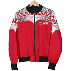 Tahiti Polynesian Men Bomber Jacket - Wave Style