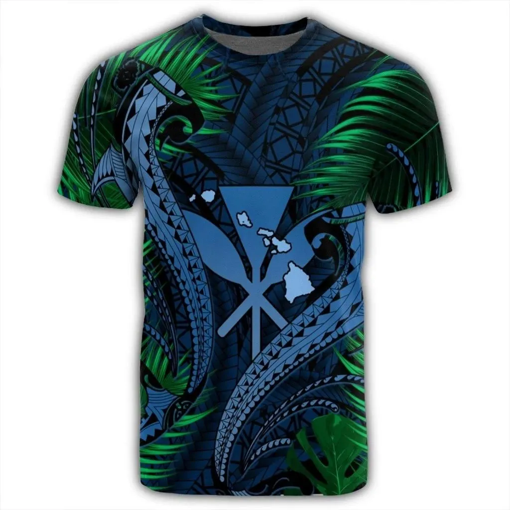 Alohawaii Tee - Hawaii Shark Polynesian Tropical T-shirt Pastel - AH - J4R