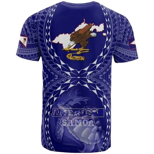 American Samoa Polynesian T Shirt - American Samoa Flag With Polynesian Tattoo