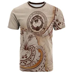 Northern Mariana Islands T shirt - Hibiscus Flowers Vintage Style