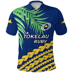 Tokelau Rugby Polo Shirt Coconut Leaves Coconut K13