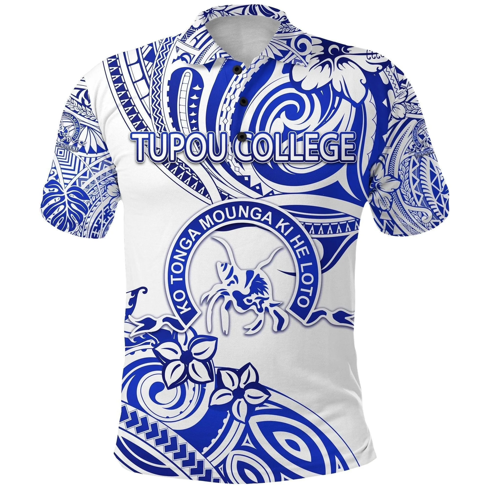 (Custom Personalised) Kolisi Ko Tupou College Tonga Polo Shirt Unique Vibes - White, Custom Text and Number