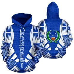 Pohnpei All Over Hoodie - Blue Tattoo Style