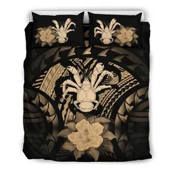 Alohawaii Bedding Set - Cover and Pillow Cases Niue Brown Hibiscus A24