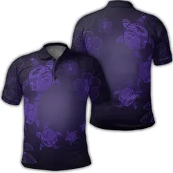 Alohawaii Shirt - Hawaiian Plumeria Hibiscus Turtle Under Sea Polynesian Polo Shirt Purple AH - J7R