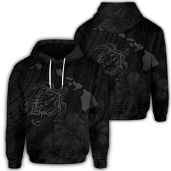 Hawaiian Hibiscus Sea Turtle Swim Polynesian Hoodie - Grey - AH