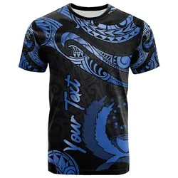 Pohnpei Micronesia Custom Personalised T-Shirt - Poly Tattoo Blue Version