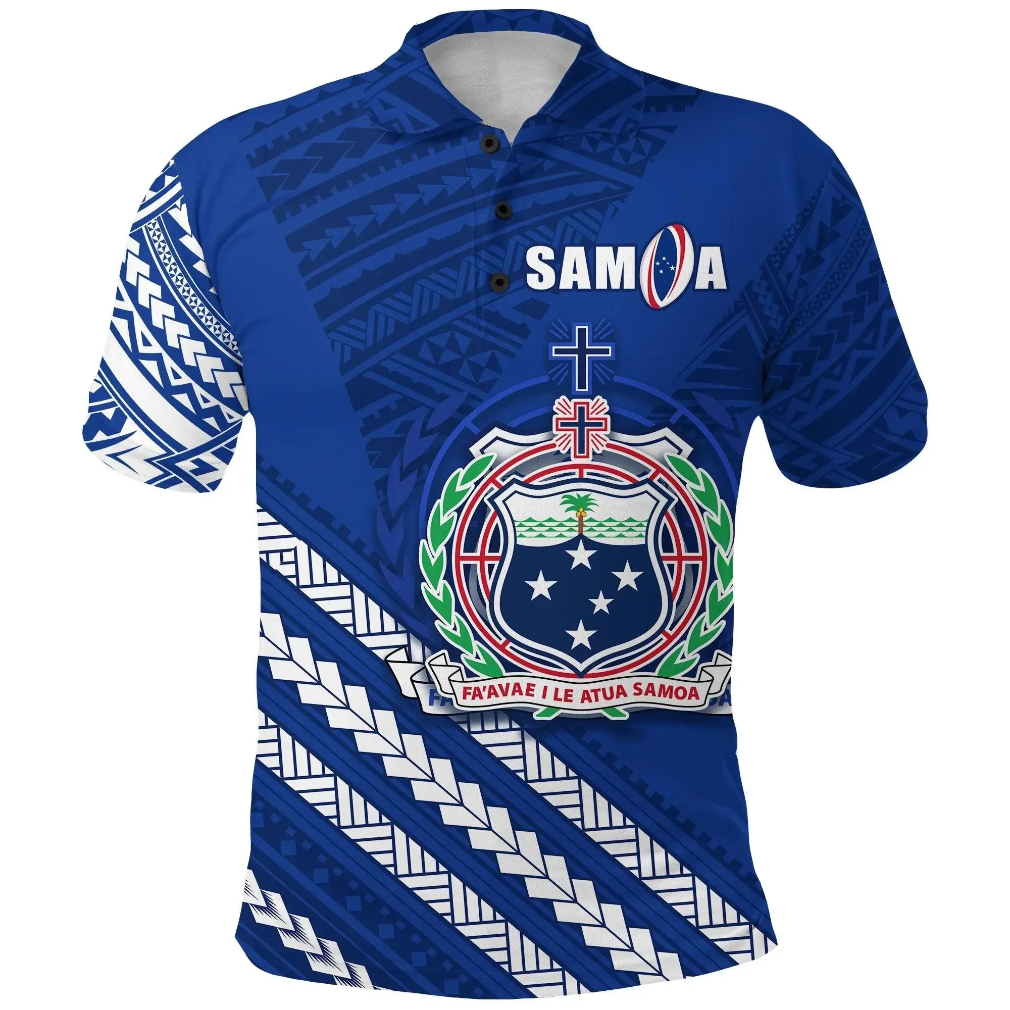 Alohawaii Shirt - Polo Shirt (Custom Personalised) Samoa Rugby Go The Manu K13