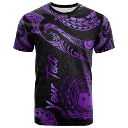 Samoa Polynesian Custom Personalised T-Shirt - Poly Tattoo Purple Version
