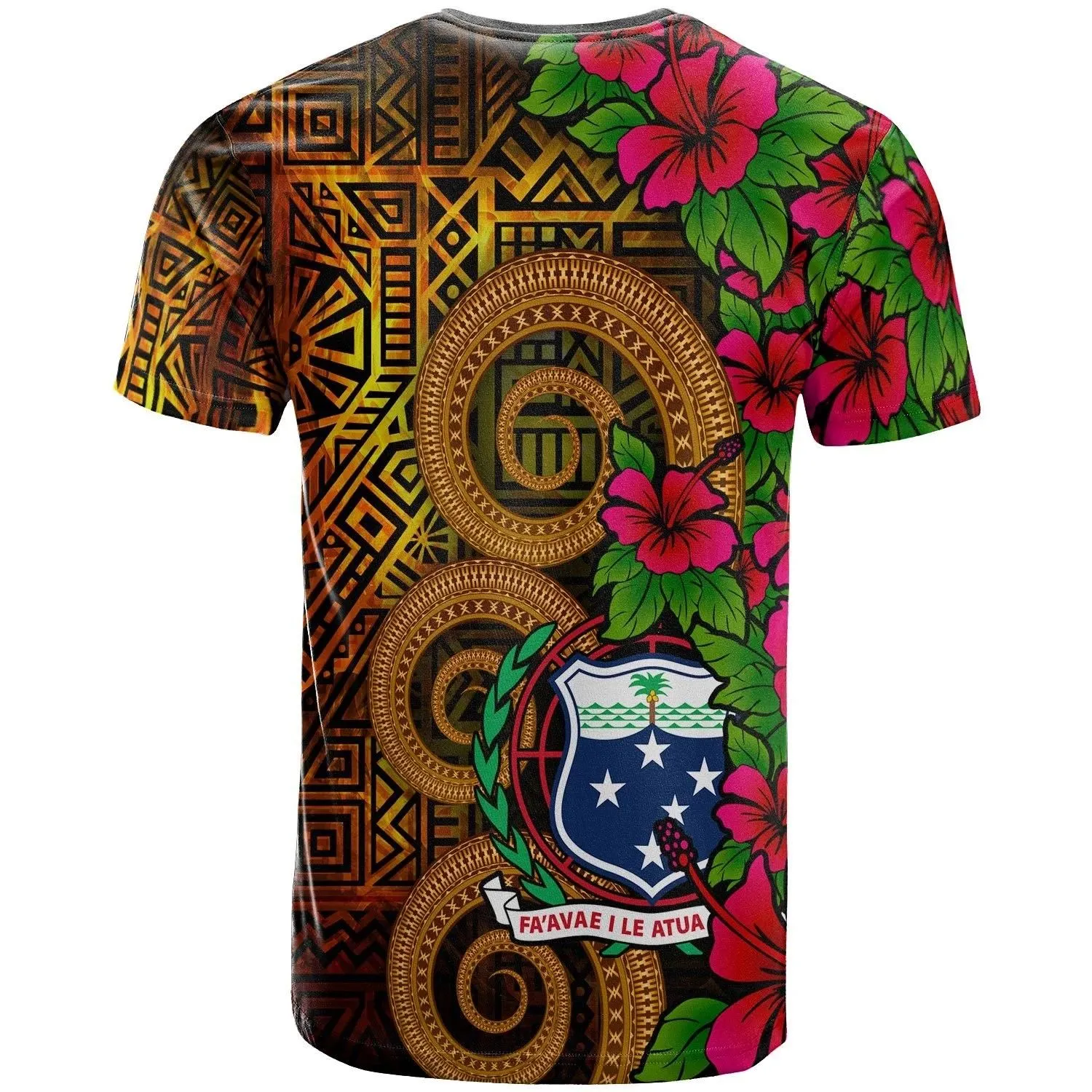 Samoa Polynesian T-Shirt - Hibiscus Vintage - BN12