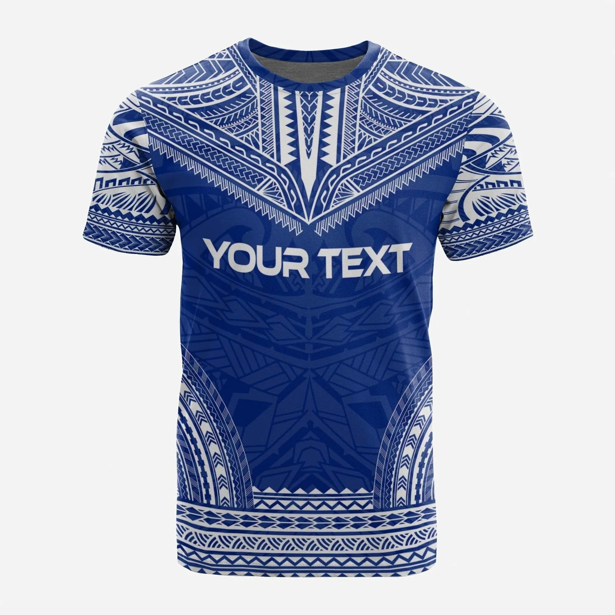 Hawaii Custom Personalised T shirt - Hawaii Seal Polynesian Chief Tattoo Blue Version