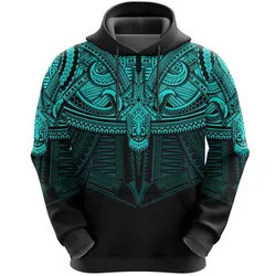Best Polynesian Tattoo Hoodie Cyan A7