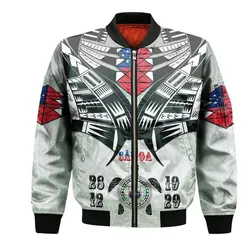 (Custom Personalised) Samoa Black Saturday Bomber Jacket 28 Dec 1929 Visual Arts LT9
