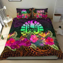 FamilyGater Bedding Set - Cover and Pillow Cases Tahiti - Summer Hibiscus - bn15