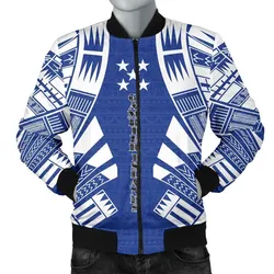 Gambier Islands Men Bomber Jackets - Polynesian Tattoo Flag