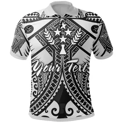 Kosrae Custom Personalised Polo Shirts  - White Seal with Polynesian Tattoo