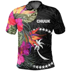 Polynesian Pride Polo Shirt - Chuuk Polo Shirt Hibiscus Polynesian Pattern