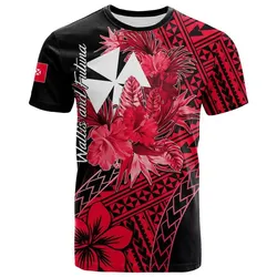 Wallis and Futuna T Shirt Hibiscus Red No.2 Color  LT6