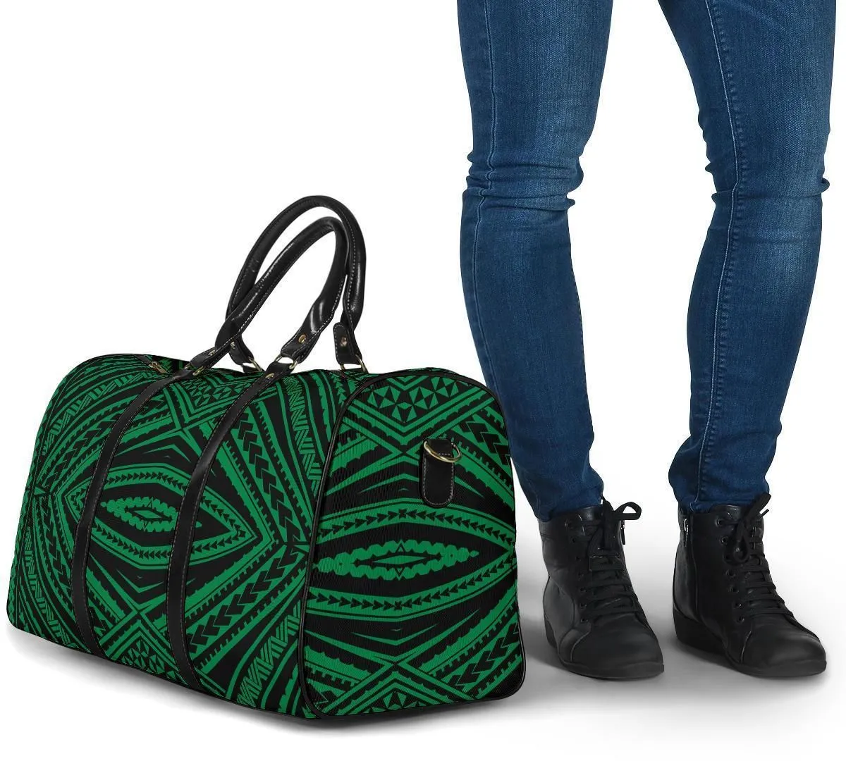 Polynesian Tatau Green Hawaii Travel Bag