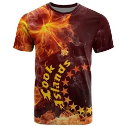 Cook Islands Polynesian T- Shirt - Fire Hibiscus