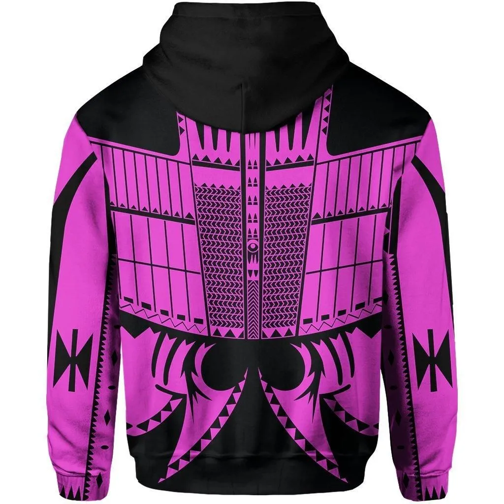 Warrior Yap Tattoo All Over Hoodie Purple