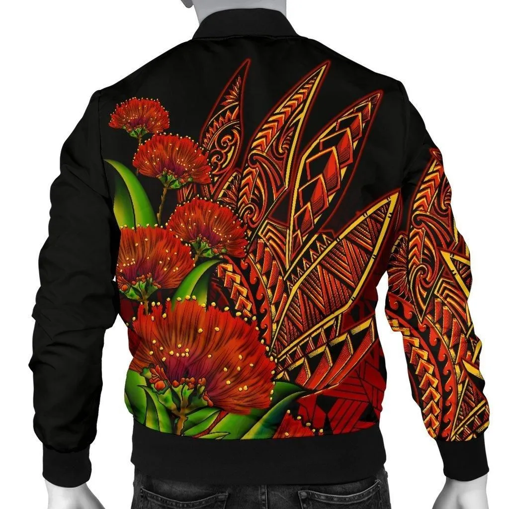Polynesian Hawaii Mens Bomber Jacket - Ohia Lehua