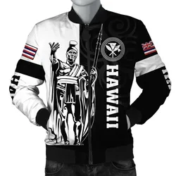 Polynesian Pride Jacket - Hawaii King Polynesian Bomber Jacket - Lawla Style White