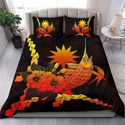Nauru Polynesian Bedding Set - Swordfish With Hibiscus
