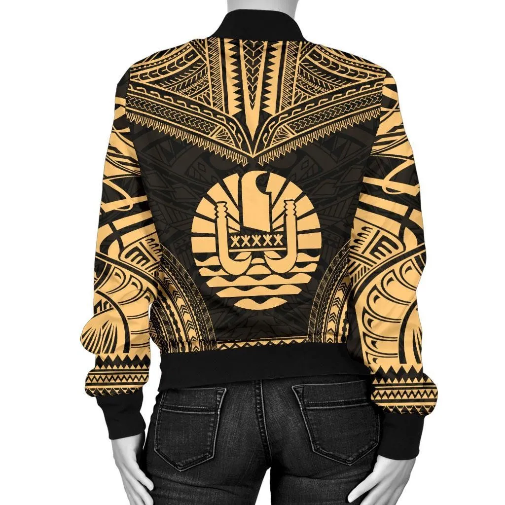 FamilyGater Jacket - Bomber Jacket Tahiti Polynesian Chief - Gold Version - Bn10