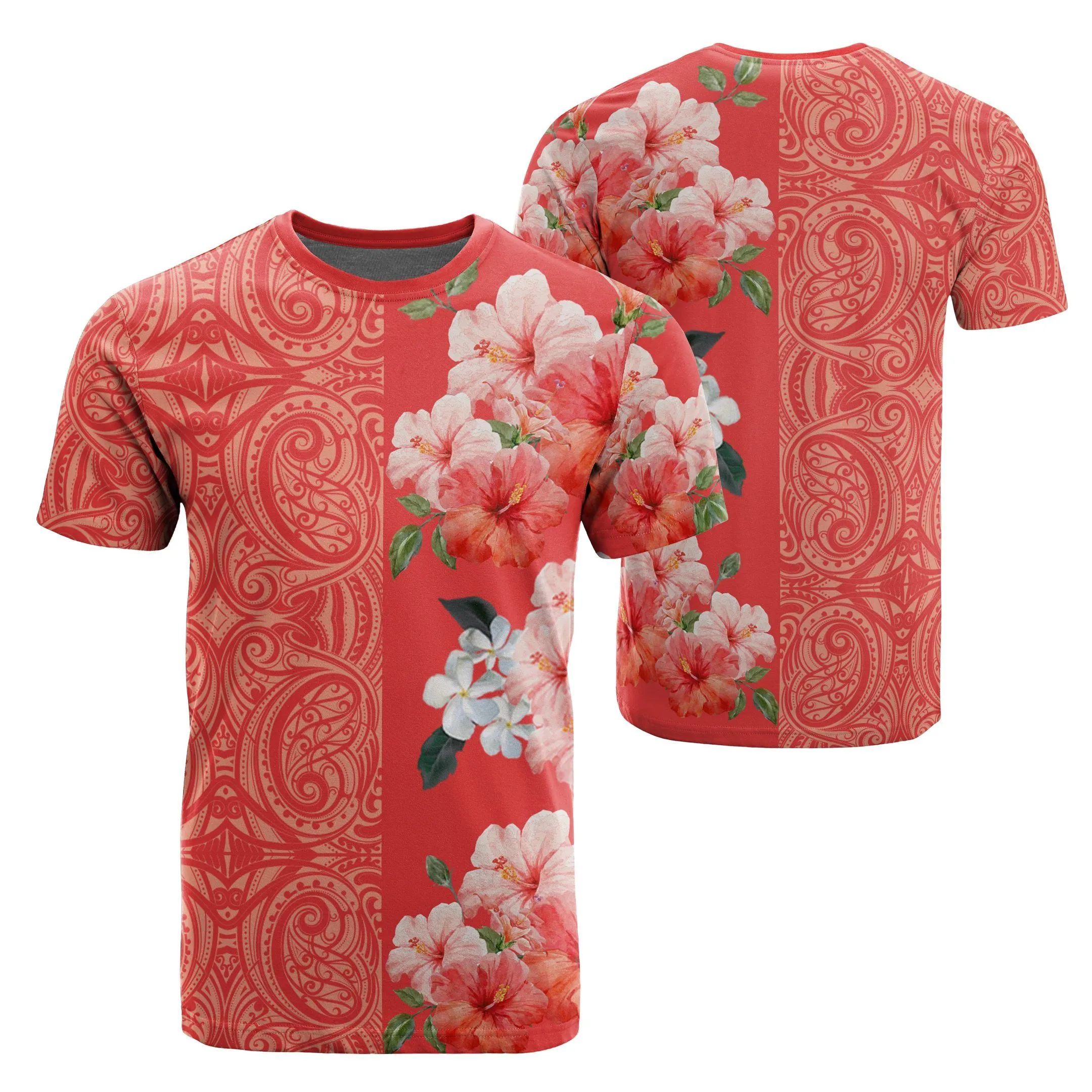 Hawaii Hibiscus Flower Polynesian T Shirt Curtis Style Orange Ah J2 Hawaiian Shorts Beach Short Sleeve