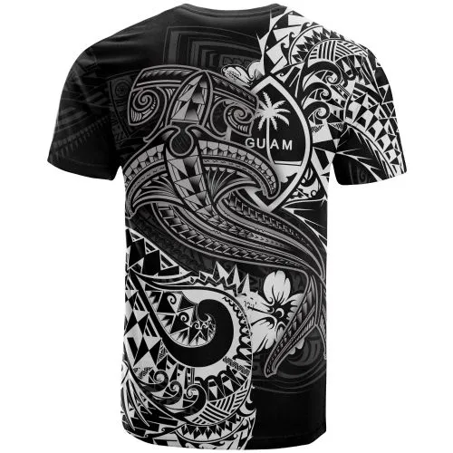 Guam Polynesian T shirt - White Shark Polynesian Tattoo