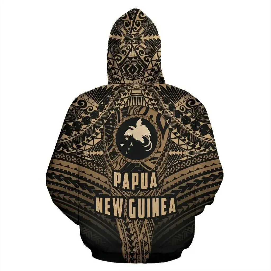 Papua New Guinea Coat Of Arms Hoodie Polynesian Tattoo Pullover Hoodie Th5