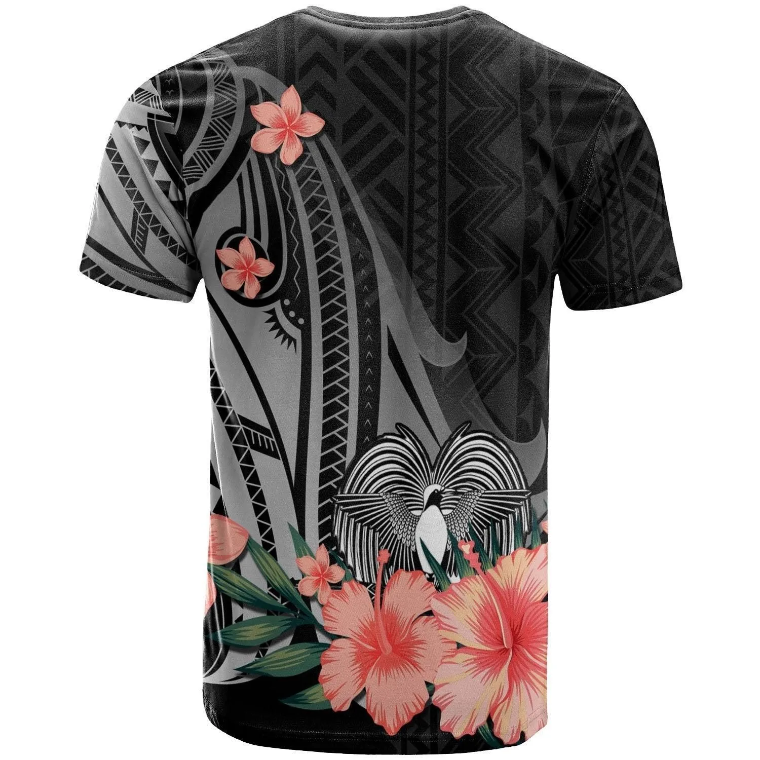 Papua New Guinea T shirt - Polynesian Hibiscus Pattern Style