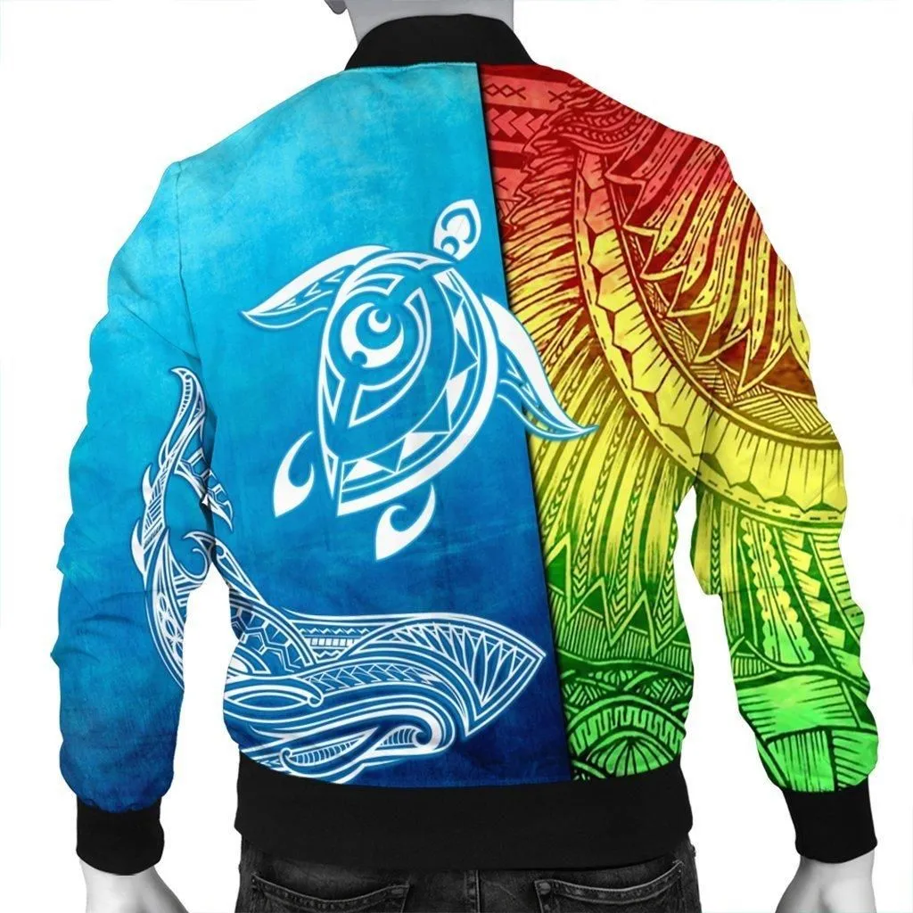 Hawaii Turtle Shark Polynesian and Sea Bomber Jacket