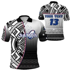 (Custom Personalised) Manu Samoa Rugby Polo Shirt Impressive Version Black - Custom Text and Number