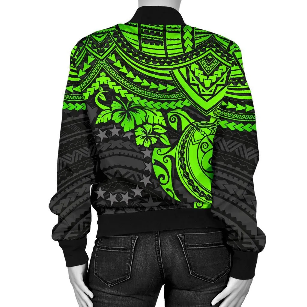 FamilyGater Jacket - Bomber Jacket Cook Islands Polynesian - Green Turtle - BN15
