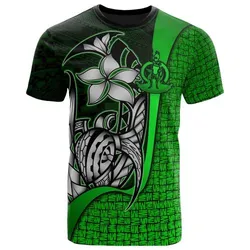 Vanuatu T-Shirt Coat of Arm Green - Turtle with Hook