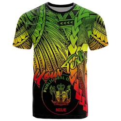 Niue Polynesian Custom Personalised T-Shirt - Tribal Wave Tattoo Reggae