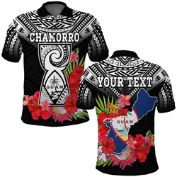 Custom Personalised Guam Chamorro Polo Shirt Guaman Latte Stone Tropical Flowers Black Style LT14