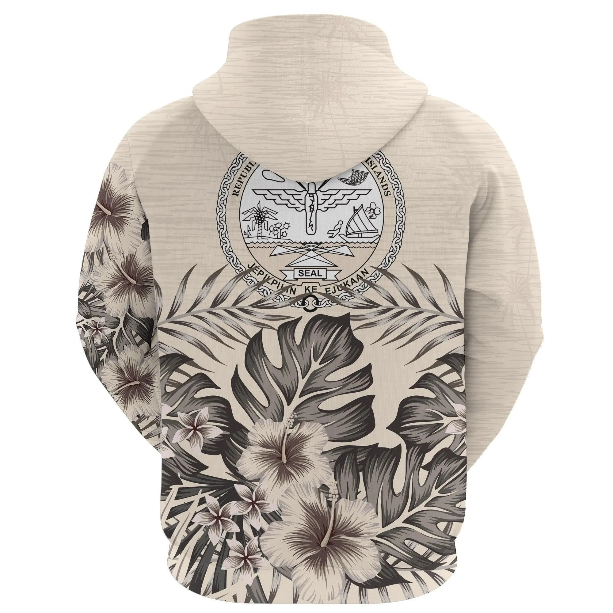 Marshall Islands Hoodie The Beige Hibiscus