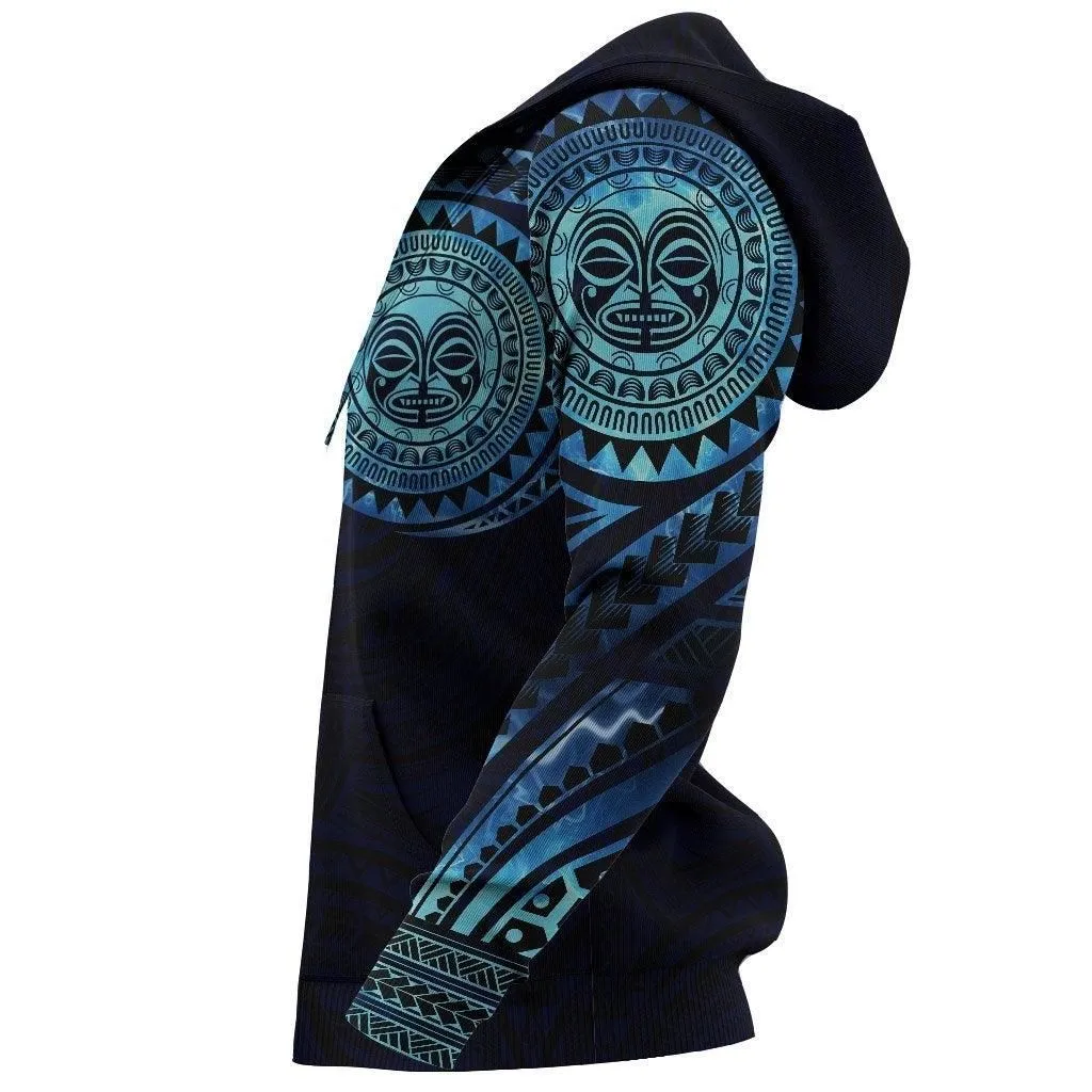 Polynesian Hoodie - Polynesian Tiki Face Tattoo Style Special Version