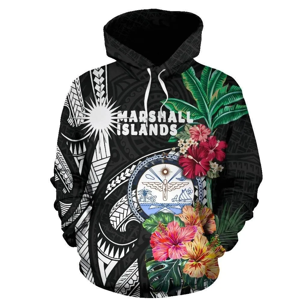 Alohawaii Clothing - Hoodie Marshall Islands Polynesian with Hibiscus TH5
