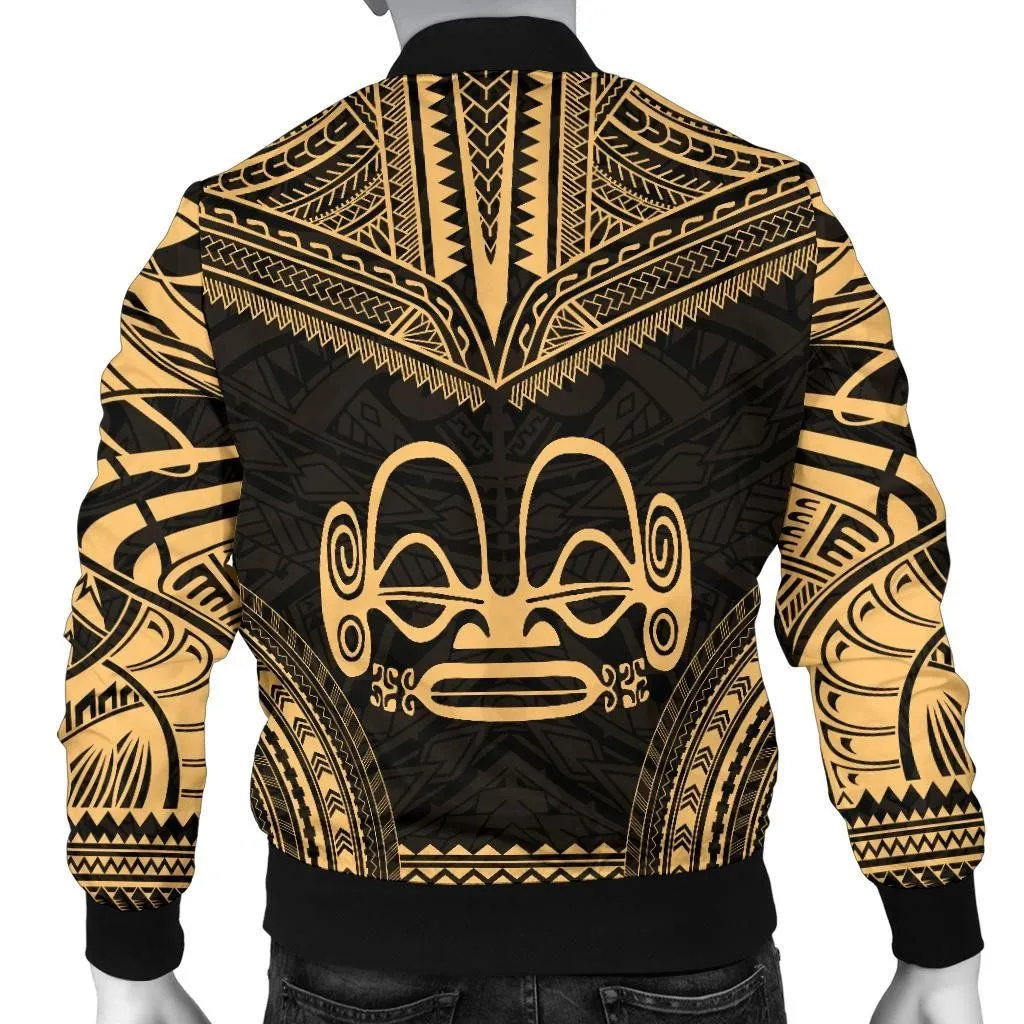 Marquesas Islands Polynesian Chief Men's Bomber Jacket - Gold Version - Bn10