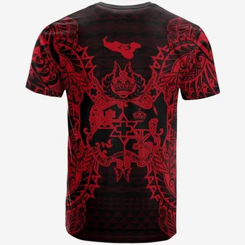 Tonga All T shirt - Tonga Coat Of Arms Map Polynesian Tattoo Red