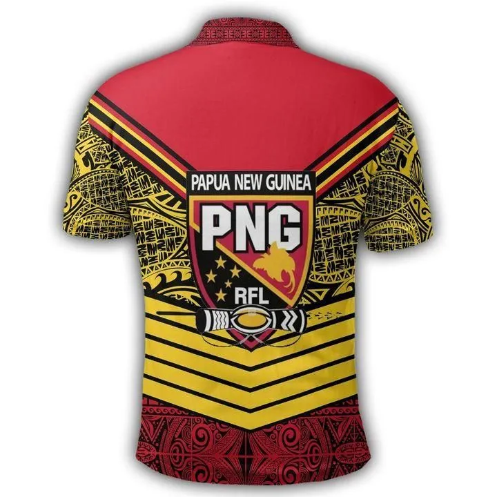 Papua New Guinea Polo Shirt Tapa Lauhala Rugby Scrum Style