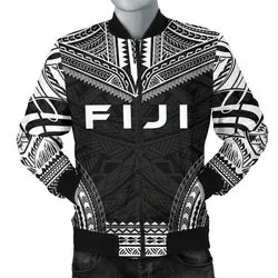 Alohawaii Jacket - Bomber Jacket Fiji Polynesian Chief - Black Version - Bn10
