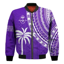 Fiji Rugby Sevens Bomber Jacket Fijian 7s Tapa Polynesian Purple LT13