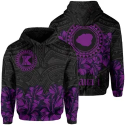 Kauai Map Hibiscus Polynesian Hoodie - Lithe Style - AH