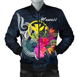 Hawaii Polynesian Mens Bomber Jacket - Tropical Flower